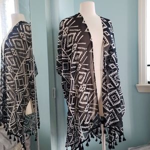 Tassel beach cover kimono